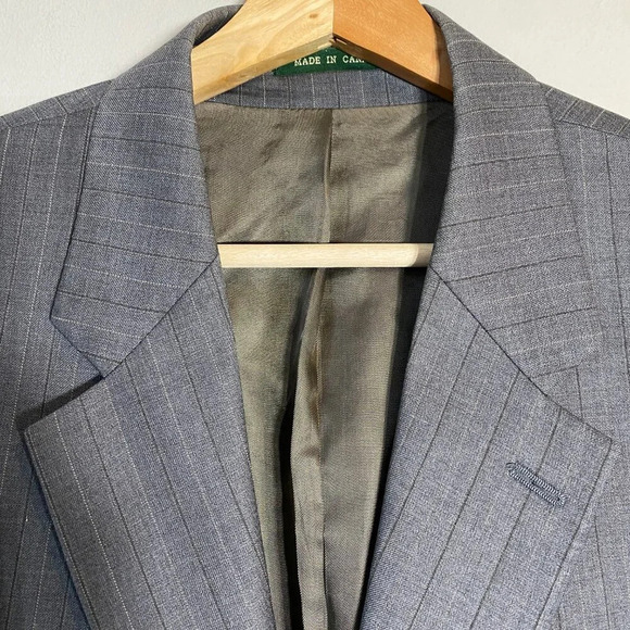 Lauren Ralph Lauren Pinstripe Wool Sport Coat Dinner Jacket Blazer Mens 42R Gray - Picture 6 of 14